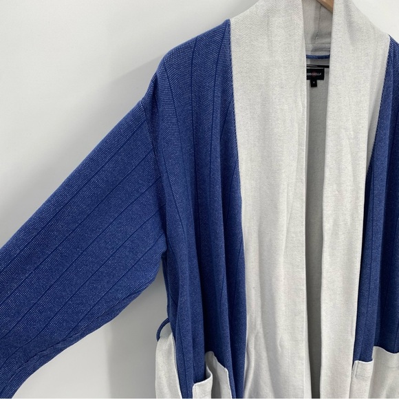 Cosabella Blue and White Cotton Blend Robe Medium - Picture 8 of 10